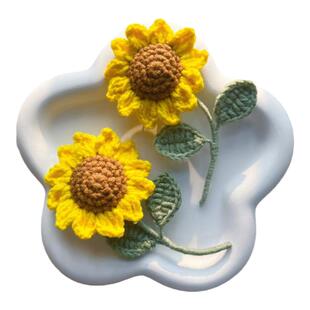 成品向日葵小胸针纯手工编织太阳花同学会正式场合毕业典礼挂饰