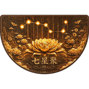 七星聚财硅藻泥地垫半圆形进门脚垫家用新中式莲花招财防滑门垫