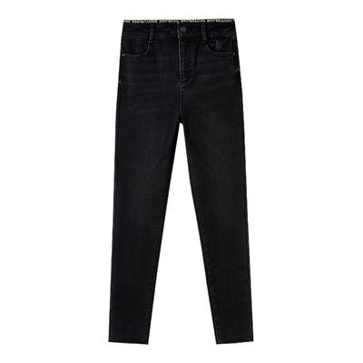 水云间黑色高腰加绒牛仔裤女修身显瘦保暖长裤子百搭2025秋冬新款