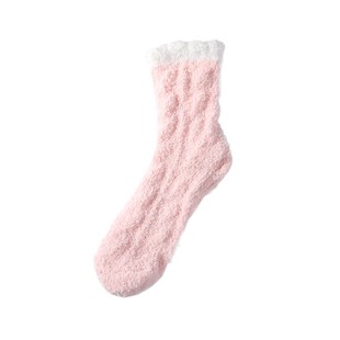 珊瑚绒袜子女冬季加厚加绒保暖地板袜睡眠月子袜秋冬新款睡觉袜子