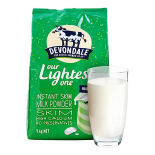 澳洲进口德运脱脂成人奶粉低脂高钙健身女士学生营养早餐1kg袋装