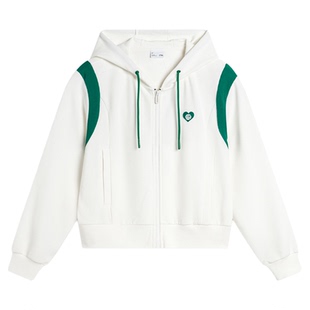 李宁运动潮流系列女子时尚舒适透气宽松开衫连帽卫衣AWDU602-B品