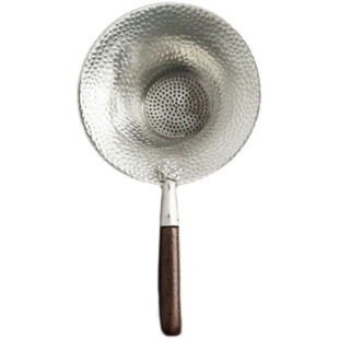 勾画手工锤纹纯锡茶漏茶滤漏茶器过滤网筛茶叶创意树叶荷花易清洗