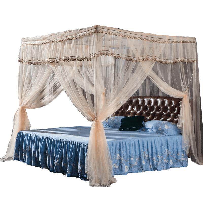 蚊帐三开门不锈钢支架方顶落地宫廷1.2/1.5/1.8m米双人床加大订做