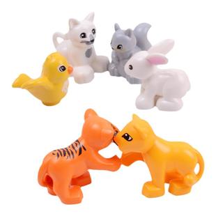 儿童大颗粒积木人偶小人公仔动物园散装配件宝宝益智拼装玩具教具