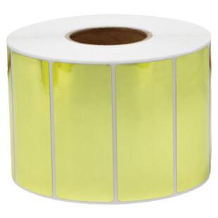 亮金PET标签60*40x10x20x25x30x45X50×80光金条码卷不干胶打印纸空白pet金色防水设备打码机标电器铭牌订做