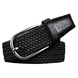 百搭帆布编织腰带男士 弹力真皮皮带 学生年轻休闲军训牛仔裤带潮