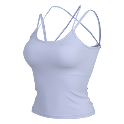 运动背心外穿带胸垫瑜伽上衣