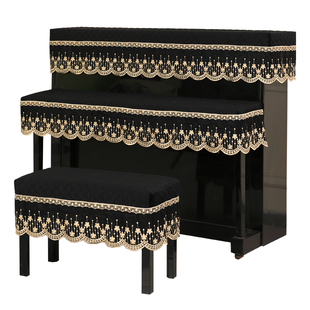 新款轻奢钢琴防尘罩高级感半罩高档北欧简约钢琴盖布巾欧式琴凳套