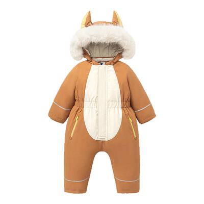 迷你巴拉儿童萌趣御寒连体羽绒服