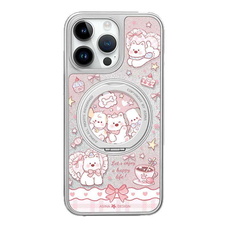 星星西高地适用iPhone17Promax手机壳新款苹果16Pro磁吸带支架套Qo1支点好看可爱网红ip15高级闪粉13pm全包14