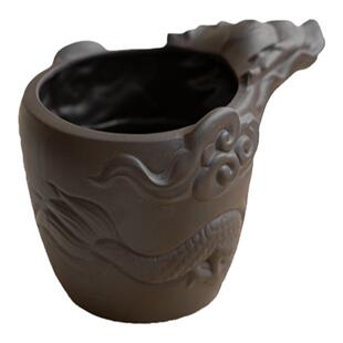 浮雕龙原矿紫砂公道杯家用分茶器过滤组茶海高档功夫茶具单品把玩