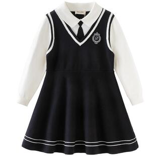 戴维贝拉儿童学院风连衣裙2026女童裙子大童新款制服女孩春装童装