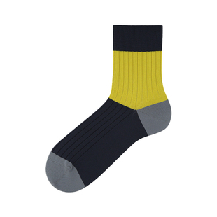 Tabio撞色无骨袜子男秋冬舒适透气商务休闲中筒袜ins潮袜日系男袜