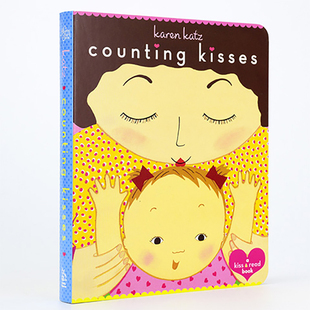 0~3岁启蒙纸板书Counting Kisses亲爱的宝宝绘本 数数有多少吻 凯伦·卡茨 纸板书英文原版 大师绘本耐撕 低幼童书 中华商务?