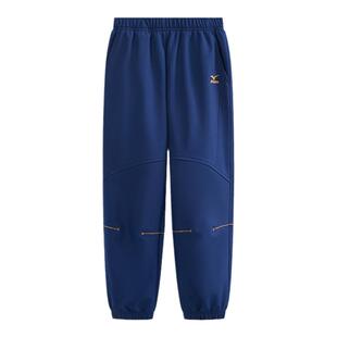 Mizuno美津浓儿童加绒卫裤防水保暖长裤子男女中大童秋冬新款百搭