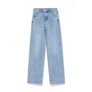 【商场同款】LILY夏新款女装复古休闲通勤高腰显瘦阔腿牛仔裤