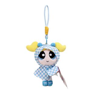 Jinnew正版联名棋盘雨衣飞天小女警泡泡毛绒公仔书包包挂件钥匙扣