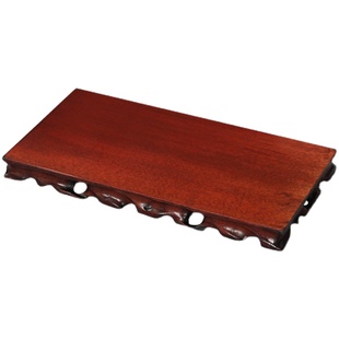 奇石底座长方可挖槽花盆景摆件玉石头实木圆形根雕托盘泰山石垫高