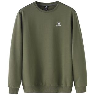 骆驼圆领长袖t恤套头卫衣男士春秋季时尚宽松薄款休闲运动上衣女