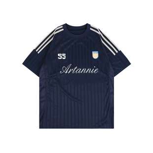 ARTANNIE 户外凉感速干球衣2026夏季新款男生短袖美式运动条纹t恤