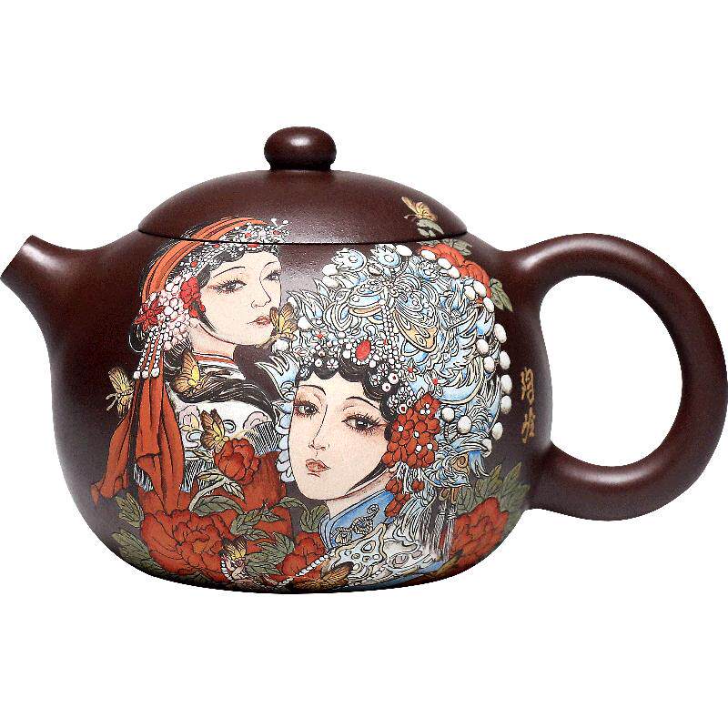 泥绘大师张小岭纯手工西施壶