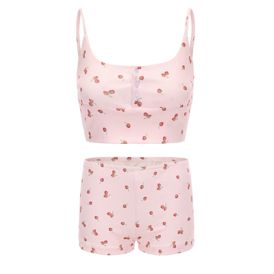 性感睡衣纯欲少女樱桃印花