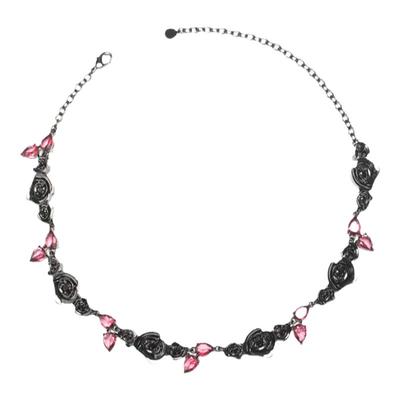 LosingBargain黑色玫瑰项链