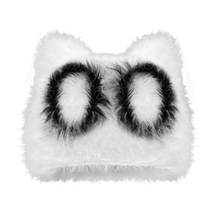 亚文化Y2K卡通风毛绒猫耳毛线帽子女冬季保暖显脸小套头帽毛绒帽