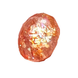 天然金草莓晶戒面太阳石裸石6*8/7*9/圆6mm闪光云母耳钉圆形椭圆