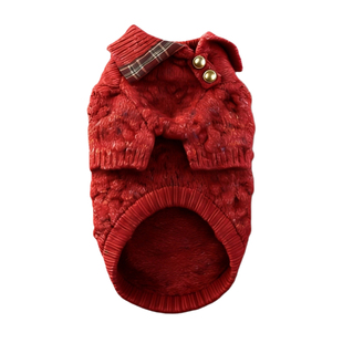 狗狗新年衣服秋冬款保暖比熊泰迪雪纳瑞拜年过年冬季红色喜庆毛衣