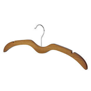 短颈衣架长裙专用不落地省空间家用防滑无痕缩脖子木制收纳挂衣撑