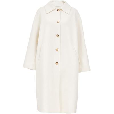 ONLY双面呢翻领长款毛呢大衣