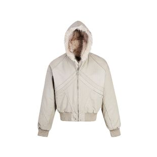 “鲨雕”鲨鱼腮剪裁座山雕棉服男美式冬季仿兔毛保暖帆布夹克外套