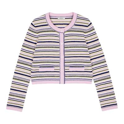 CRUSH多巴胺风多彩圆领开衫