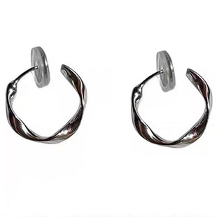 复古港风耳夹无耳洞女新款圆圈耳饰气质高级感法式蚊香盘