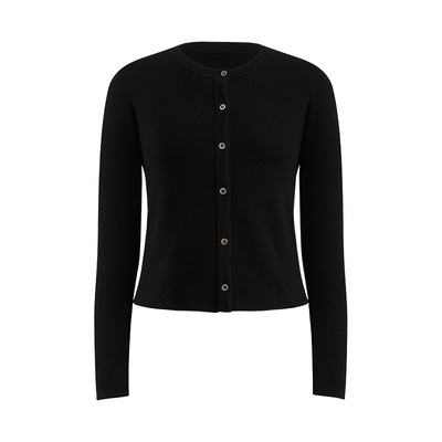 iammix27春季绵羊毛针织开衫女