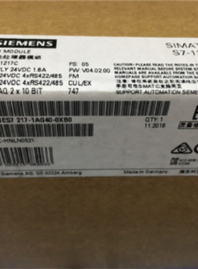议价西门子6ES7217-1AG40-0XB0/西门子CPU1217C模块6ES72171AG400