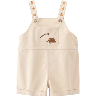 乖奇熊男女宝宝纯棉背带短裤夏季薄款婴儿洋气连体裤儿童外出裤子