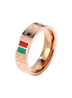 新款推荐经典双色戒指钛钢不掉色