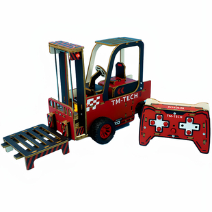 DIY遥控叉车拼装玩具儿童科学实验学霸玩具无线控制仿真手工模型