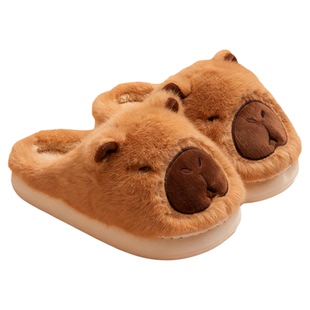 卡皮巴拉儿童棉拖鞋男童2025新款家居防滑毛绒保暖男女童宝宝棉鞋