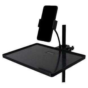 手机直播支架声卡托盘落地架子置物架话筒托板夹展架通用托架户外