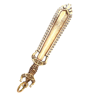 齐圣堂 纯黄铜仿古小挂件虚空智慧宝剑关公刀青龙偃月刀吉祥法器