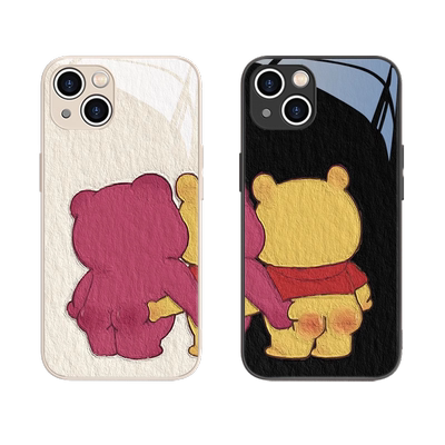 可爱卡通草莓熊维尼熊情侣手机壳
