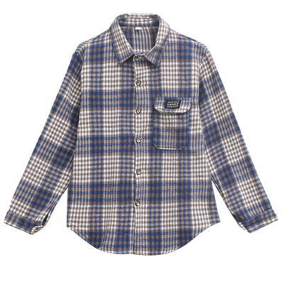 毛呢格子衬衫女款2026新款中年女士外套女款春秋妈妈休闲长袖上衣