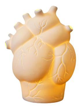 北欧风格陶瓷抽象心脏造型发光灯