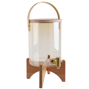 舍里冷水壶带龙头凉水壶家用玻璃冷水桶轻奢果汁桶饮料桶水果茶桶