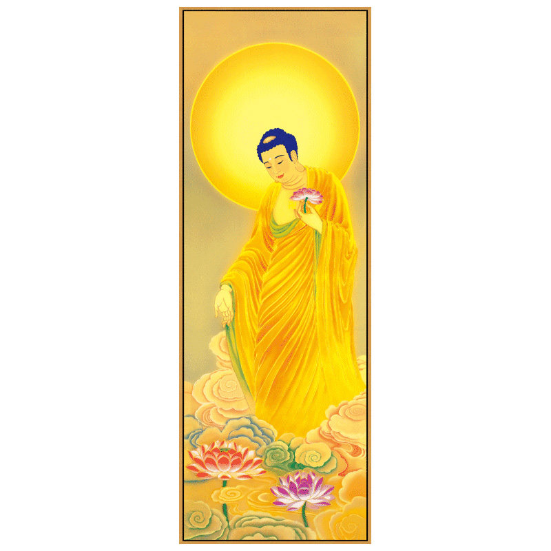 佛像观音菩萨中式玄关装饰画禅意意境背景墙挂画过道软装配饰壁画