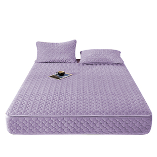 秋冬水晶绒床笠拉链式六面全包床垫套保护罩加厚夹棉床罩2025新款